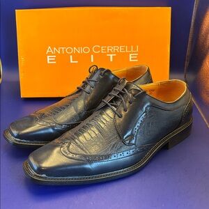 Antonio Cerrelli Elite Black Leather Dress Shoes